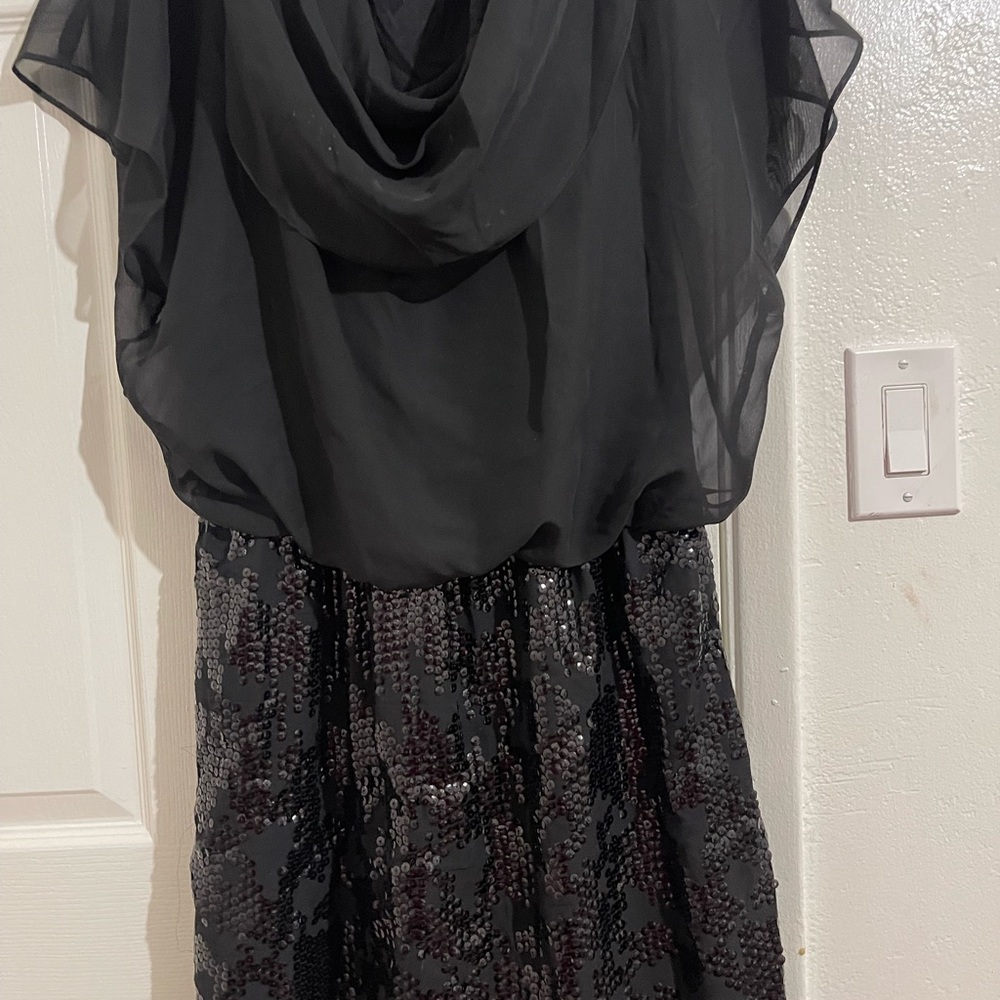 Elegant Black Sequin Mini Dress